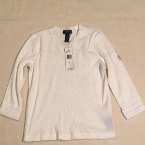 Lauren Ralph Lauren 3/4 length sleeve v neck